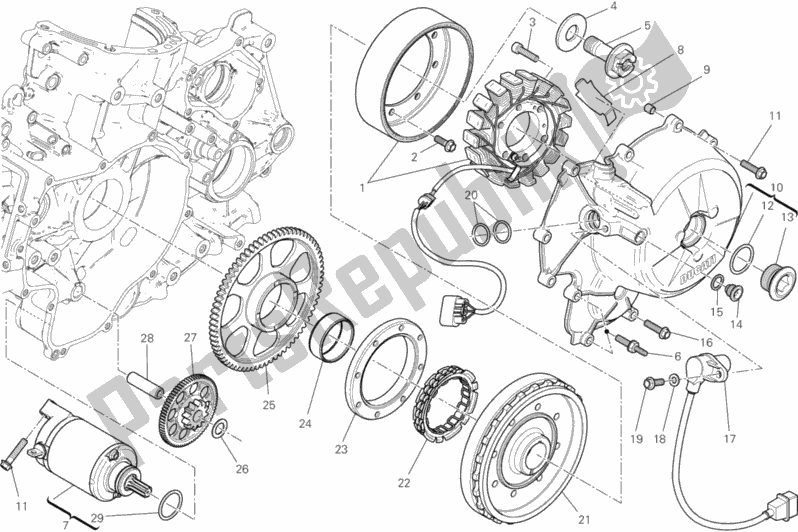Toutes les pièces pour le Démarrage Et Allumage électrique du Ducati Superbike 1199 Panigale S Tricolore USA 2013